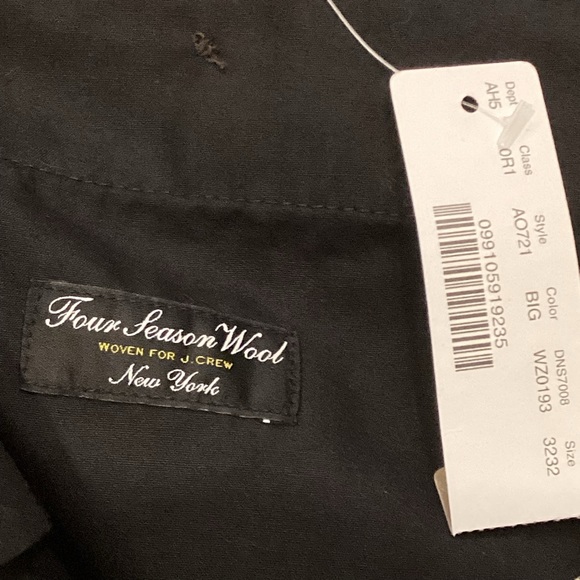 J. Crew Bowery Houndstooth Plaid Four Season Wool Dress Pant, Size 32 x 32 - Picture 8 of 16